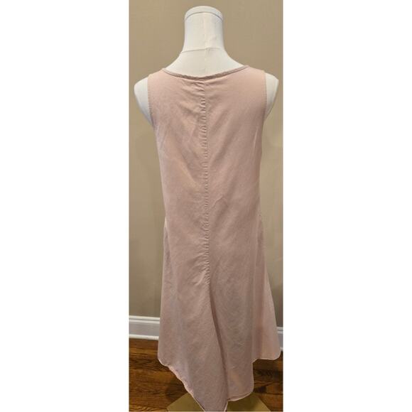 Anthropologie Maeve Blush Pink Drop Waist Hi Lo Classic Sleeveless Dress Small - Picture 7 of 12